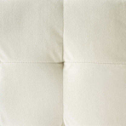 Contour Tufted Cube Performance Velvet Ottoman, Velvet Fabric, Ivory White, 17833