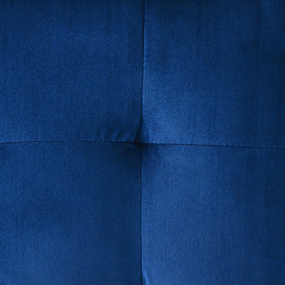 Contour Tufted Cube Performance Velvet Ottoman, Velvet Fabric, Navy Blue, 17835