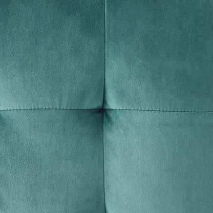 Contour Tufted Cube Performance Velvet Ottoman, Velvet Fabric, Aqua Blue, 17837