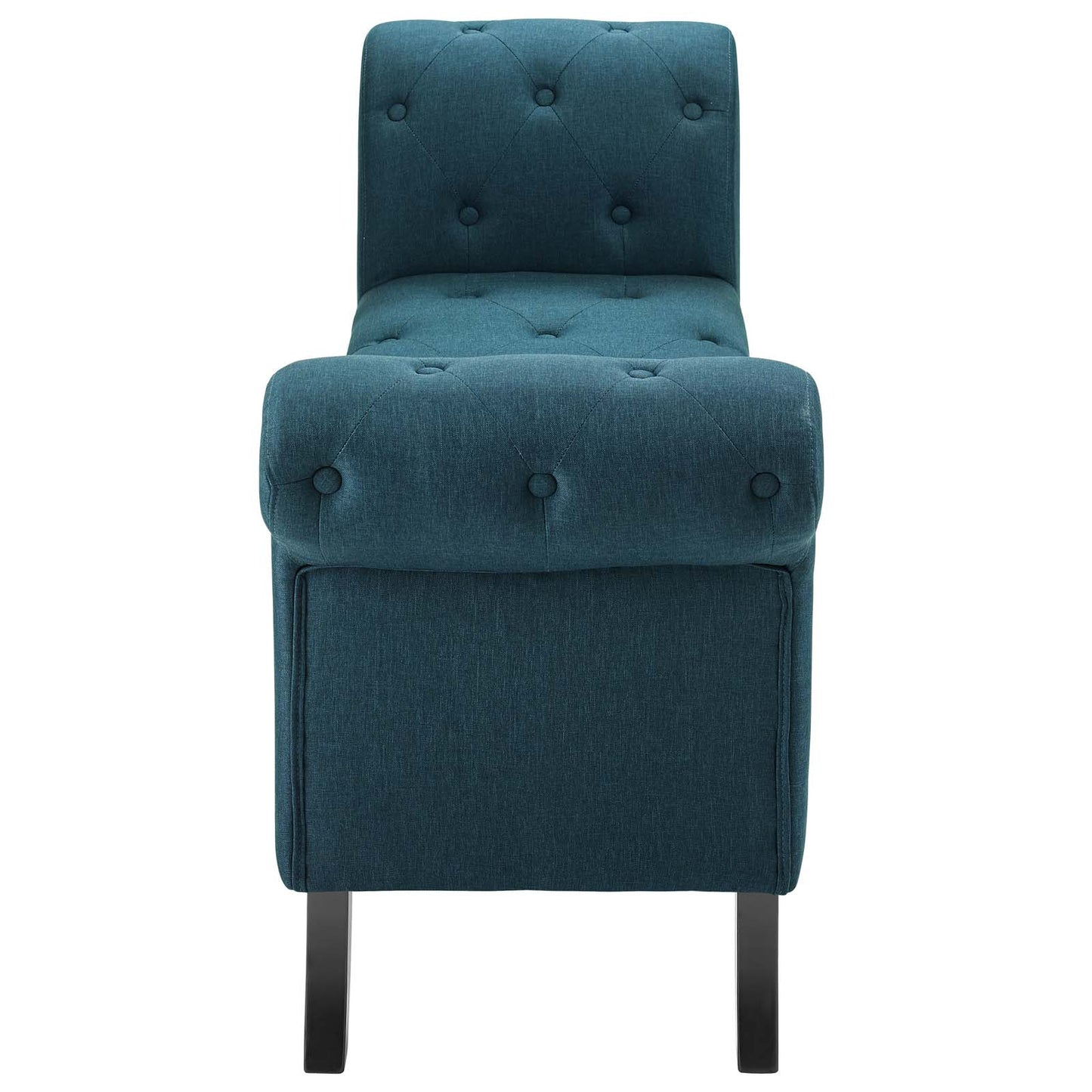 Evince Button Tufted Accent Upholstered Fabric Bench, Fabric, Blue, 17839