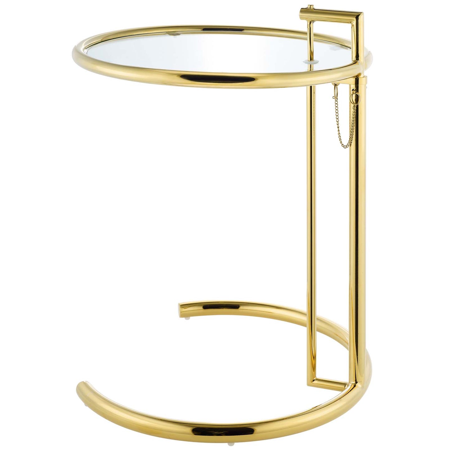 Eileen Gold Stainless Steel End Table, Glass Metal Steel, Gold, 17513