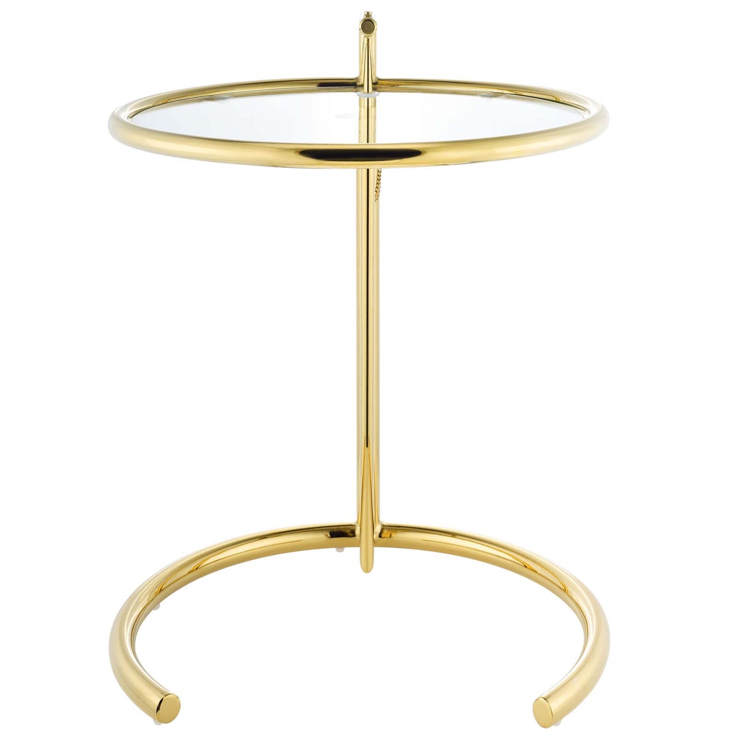 Eileen Gold Stainless Steel End Table, Glass Metal Steel, Gold, 17513