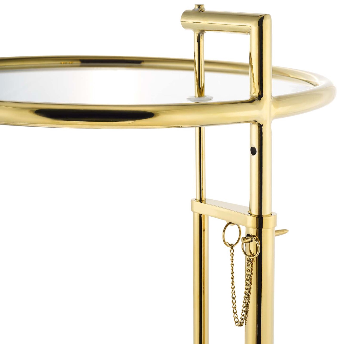 Eileen Gold Stainless Steel End Table, Glass Metal Steel, Gold, 17513