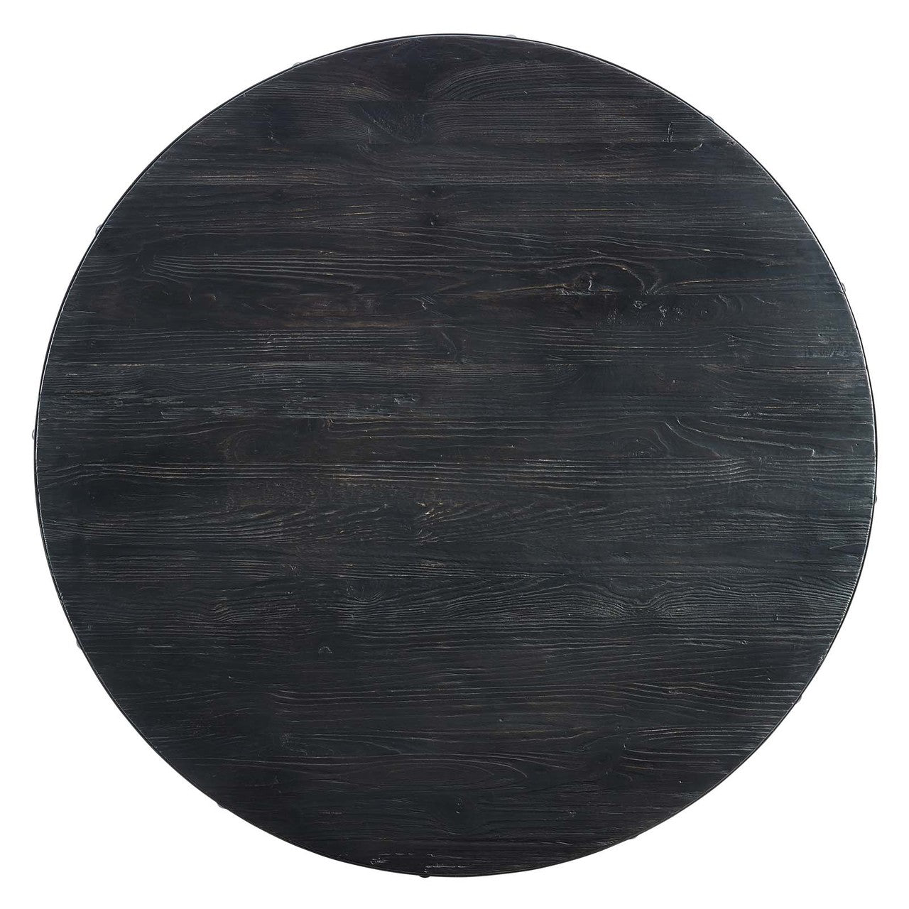 Drive 48" Round Wood Top Dining Table, Wood Metal Steel, Black Gold 15878