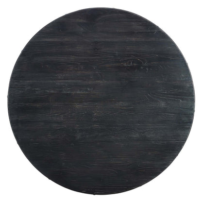 Drive 48" Round Wood Top Dining Table, Wood Metal Steel, Black Gold 15878