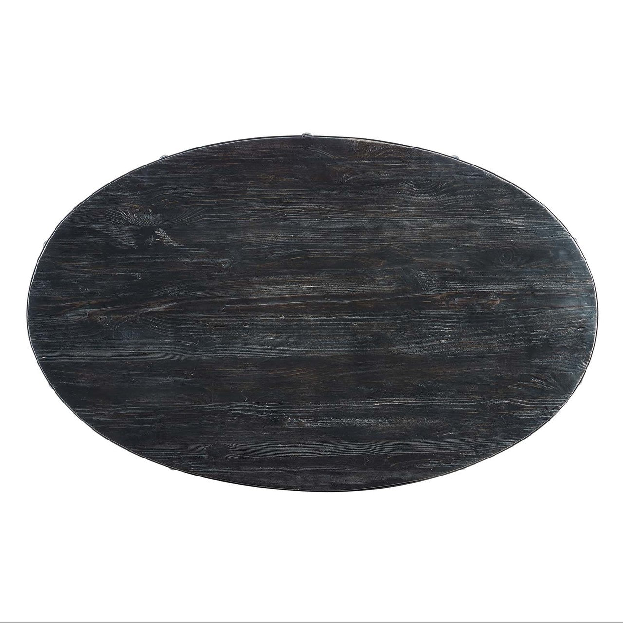 Drive 47" Oval Wood Top Dining Table, Wood Metal Steel, Black Gold 15879