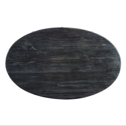 Drive 47" Oval Wood Top Dining Table, Wood Metal Steel, Black Gold 15879
