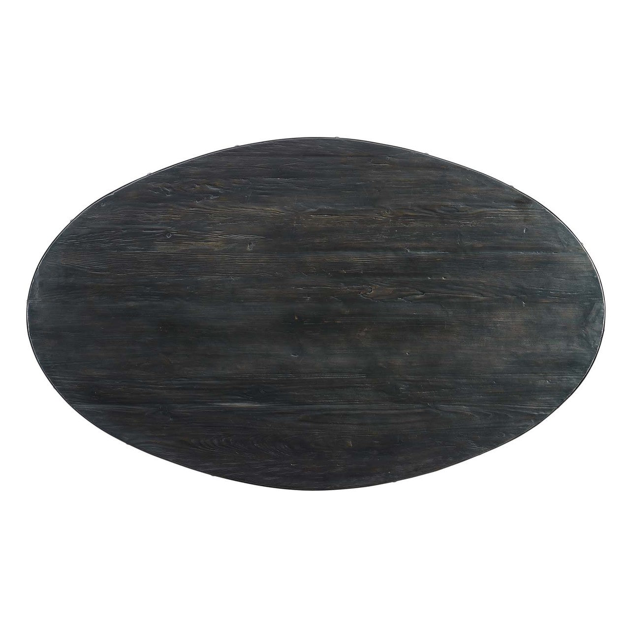 Drive 78" Oval Wood Top Dining Table, Wood Metal Steel, Black Gold 15882