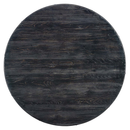 Drive 40" Round Wood Top Dining Table, Wood Metal Steel, Black Gold 15884