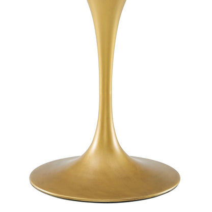 Drive 40" Round Wood Top Dining Table, Wood Metal Steel, Black Gold 15884