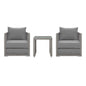 Aura 3 Piece Outdoor Patio Wicker Rattan Set, Rattan Wicker Fabric, Grey Gray, 17848