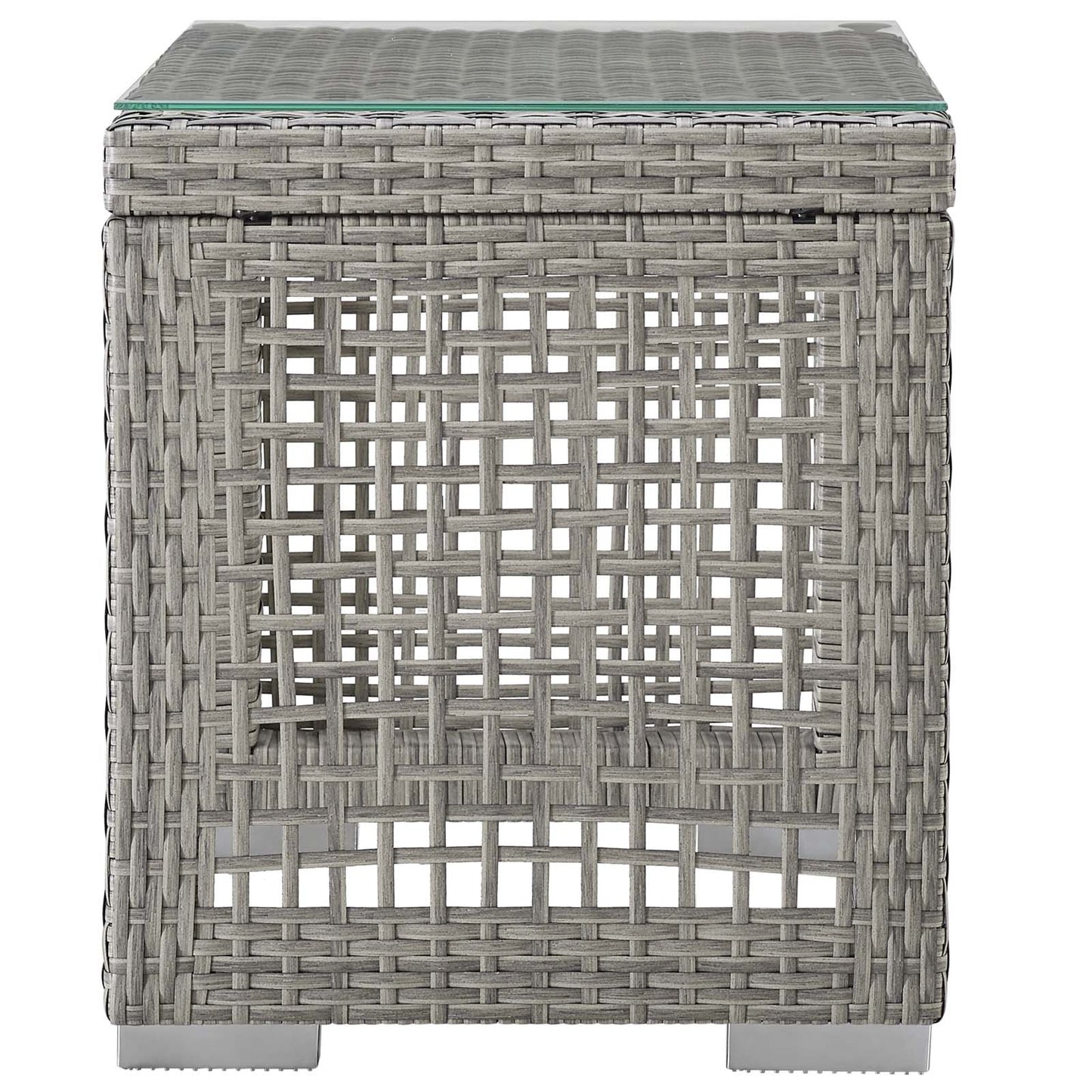 Aura 3 Piece Outdoor Patio Wicker Rattan Set, Rattan Wicker Fabric, Grey Gray, 17848