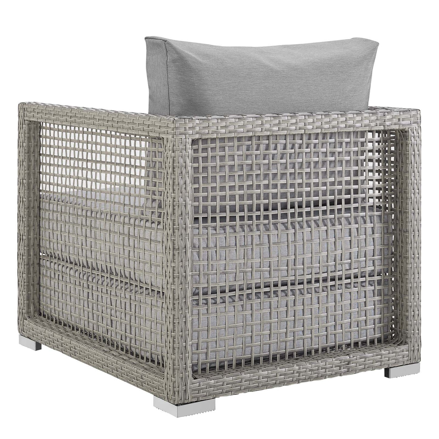 Aura 3 Piece Outdoor Patio Wicker Rattan Set, Rattan Wicker Fabric, Grey Gray, 17852