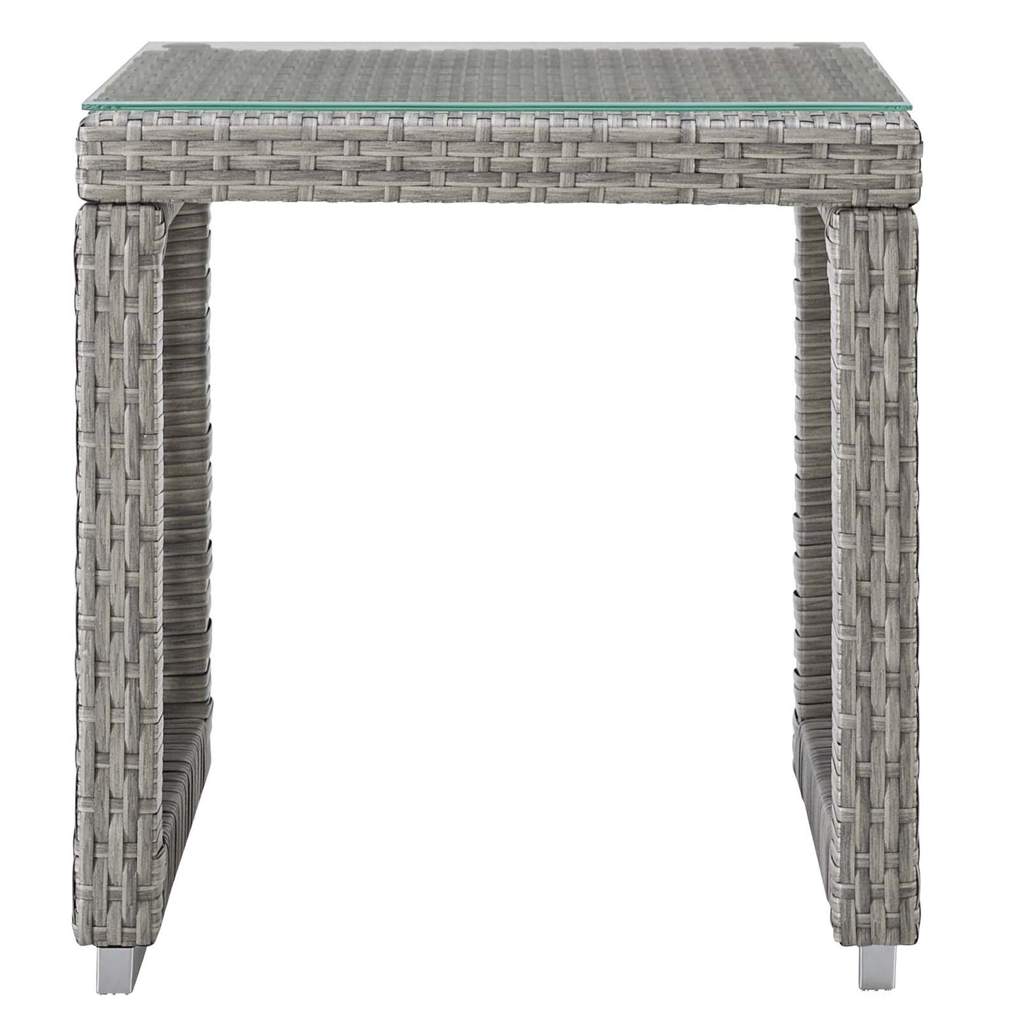 Aura 3 Piece Outdoor Patio Wicker Rattan Set, Rattan Wicker Fabric, Grey Gray, 17852