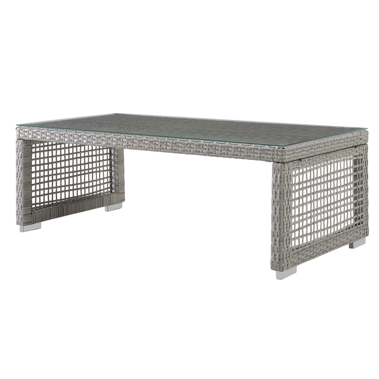 Aura 3 Piece Outdoor Patio Wicker Rattan Set, Rattan Wicker Fabric, Grey Gray Navy Blue, 17522