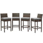 Conduit Bar Stool Outdoor Patio Wicker Rattan Set of 4, Fabric Rattan Wicker, Brown Gray Grey, 17530