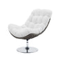 Brighton Wicker Rattan Outdoor Patio Swivel Lounge Chair, Rattan Wicker Fabric Metal, White, 18011