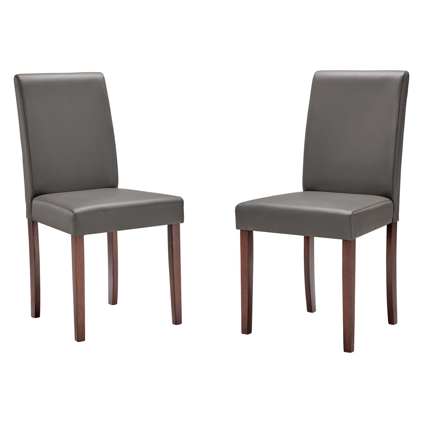 Prosper Faux Leather Dining Side Chair Set of 2, Faux Leather, Wood, Grey Gray, 18230