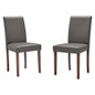 Prosper Faux Leather Dining Side Chair Set of 2, Faux Leather, Wood, Grey Gray, 18230