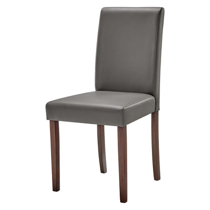 Prosper Faux Leather Dining Side Chair Set of 2, Faux Leather, Wood, Grey Gray, 18230