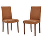 Prosper Faux Leather Dining Side Chair Set of 2, Faux Leather, Wood, Tan, 18231