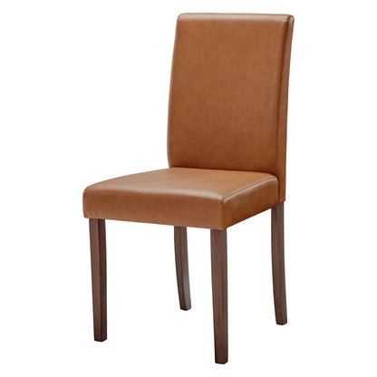 Prosper Faux Leather Dining Side Chair Set of 2, Faux Leather, Wood, Tan, 18231