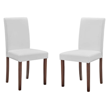 Prosper Faux Leather Dining Side Chair Set of 2, Faux Leather, Wood, White, 18232