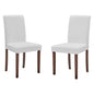 Prosper Faux Leather Dining Side Chair Set of 2, Faux Leather, Wood, White, 18232