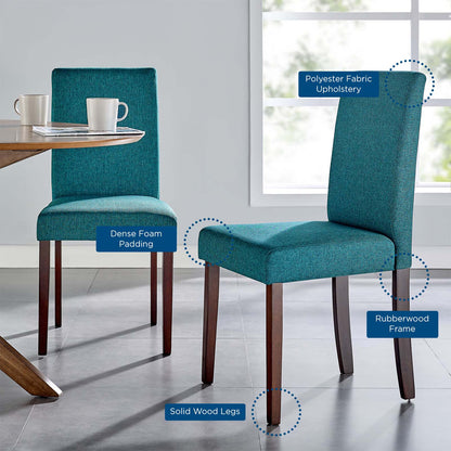 Prosper Upholstered Fabric Dining Side Chair Set of 2, Fabric, Wood, Teal Blue, 18236