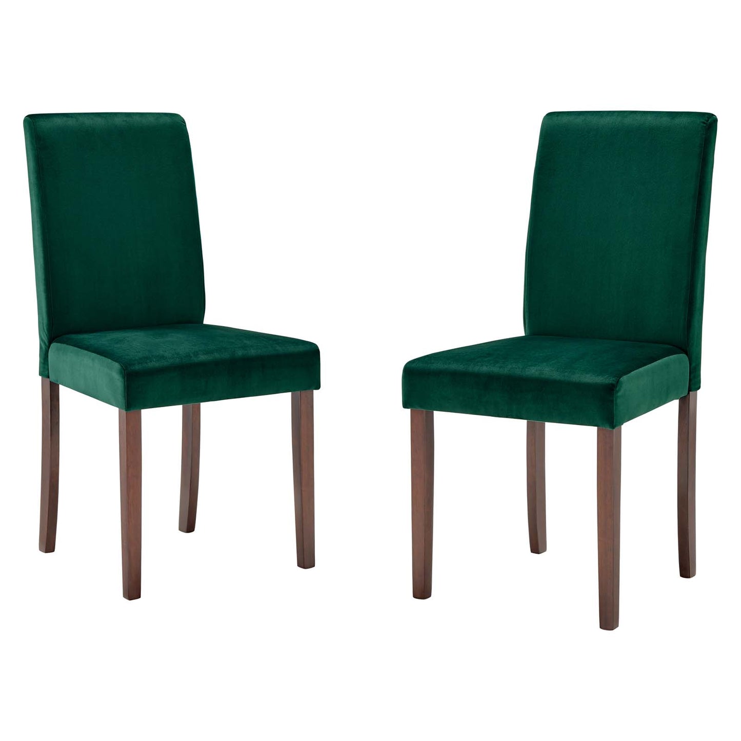 Prosper Upholstered Velvet Dining Side Chair Set of 2, Velvet, Wood, Green, 18237