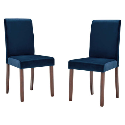 Prosper Upholstered Velvet Dining Side Chair Set of 2, Velvet, Wood, Blue Navy, 18239
