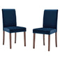 Prosper Upholstered Velvet Dining Side Chair Set of 2, Velvet, Wood, Blue Navy, 18239