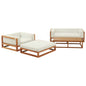 Newbury 4 Piece Outdoor Patio Set, Wood, Natural White, 17871