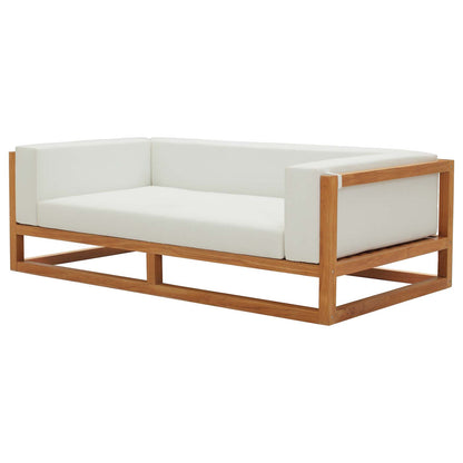 Newbury 4 Piece Outdoor Patio Set, Wood, Natural White, 17871