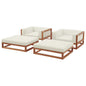 Newbury 4 Piece Outdoor Patio Set, Wood, Natural White, 17873