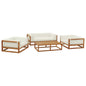Newbury 4 Piece Outdoor Patio Set, Wood, Natural White, 17874