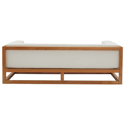 Newbury 4 Piece Outdoor Patio Set, Wood, Natural White, 17874
