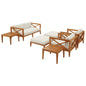 Northlake 7 Piece Outdoor Patio Premium Grade A Teak Wood Set, Wood, Natural White, 17876