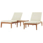 Northlake 3 Piece Outdoor Patio Premium Grade A Teak Wood Set, Wood, Natural White, 17877