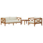 Northlake 3 Piece Outdoor Patio Premium Grade A Teak Wood Set, Wood , Natural White, 18012