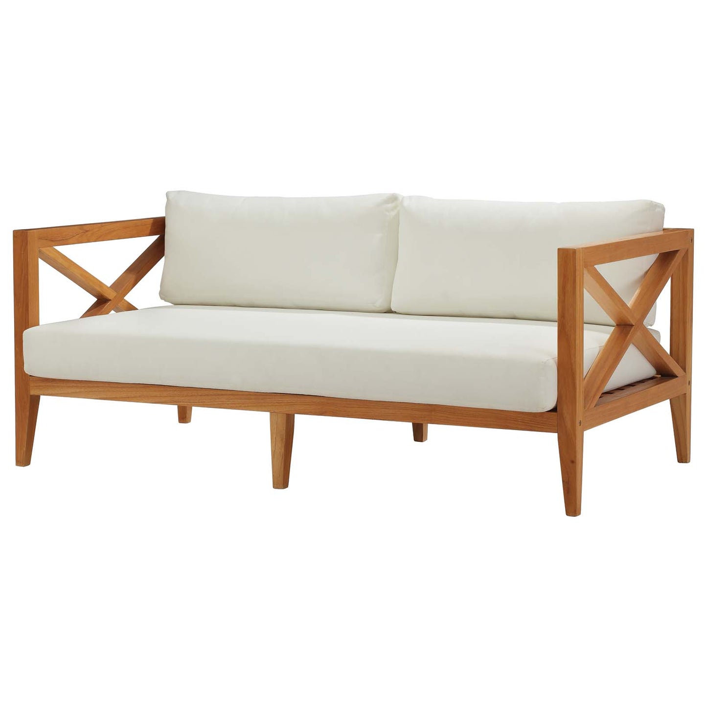 Northlake 3 Piece Outdoor Patio Premium Grade A Teak Wood Set, Wood , Natural White, 18012