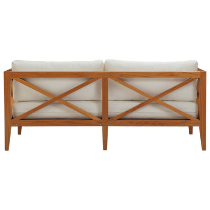 Northlake 3 Piece Outdoor Patio Premium Grade A Teak Wood Set, Wood , Natural White, 18012