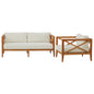 Northlake 2 Piece Outdoor Patio Premium Grade A Teak Wood Set, Wood , Natural White, 18013