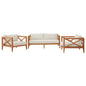 Northlake 3 Piece Outdoor Patio Premium Grade A Teak Wood Set, Wood , Natural White, 18014
