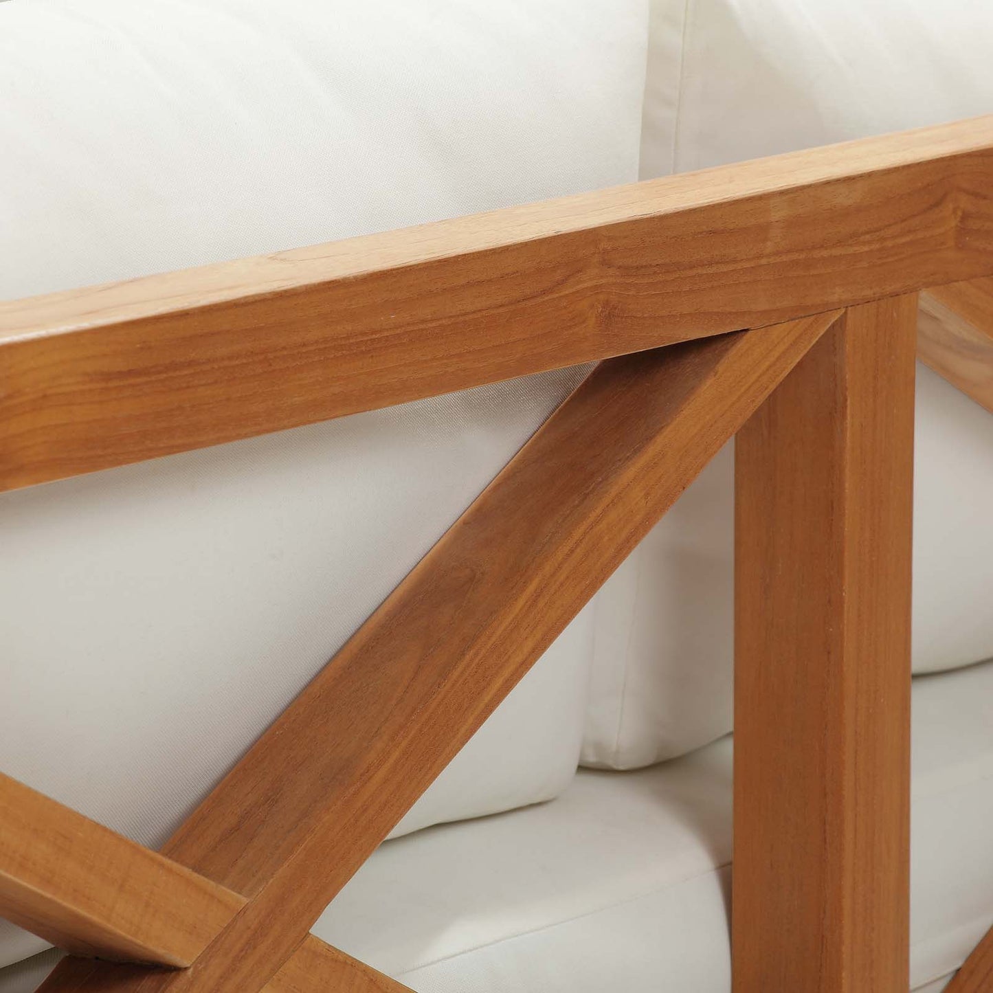 Northlake 3 Piece Outdoor Patio Premium Grade A Teak Wood Set, Wood , Natural White, 18014