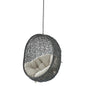 Hide Sunbrella® Fabric Swing Outdoor Patio Lounge Chair Without Stand, Grey Gray Beige, 18241