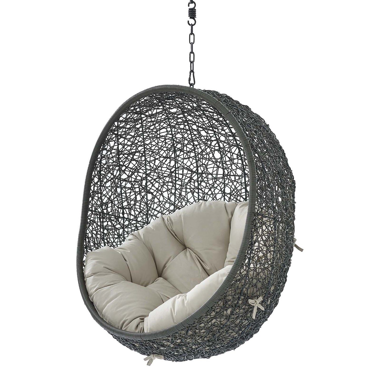 Hide Sunbrella® Fabric Swing Outdoor Patio Lounge Chair Without Stand, Grey Gray Beige, 18241