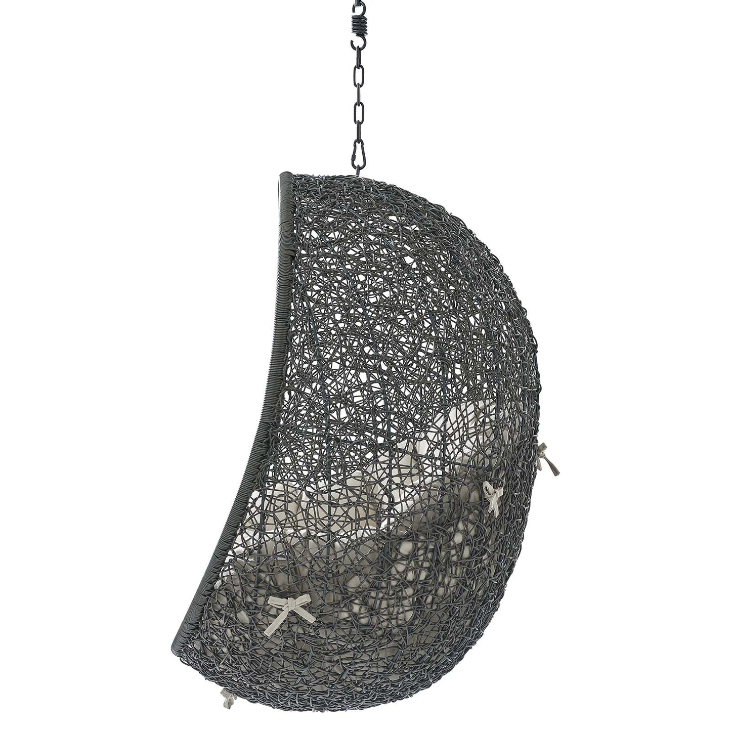 Hide Sunbrella® Fabric Swing Outdoor Patio Lounge Chair Without Stand, Grey Gray Beige, 18241