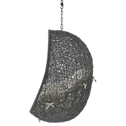 Hide Sunbrella® Fabric Swing Outdoor Patio Lounge Chair Without Stand, Grey Gray Beige, 18241