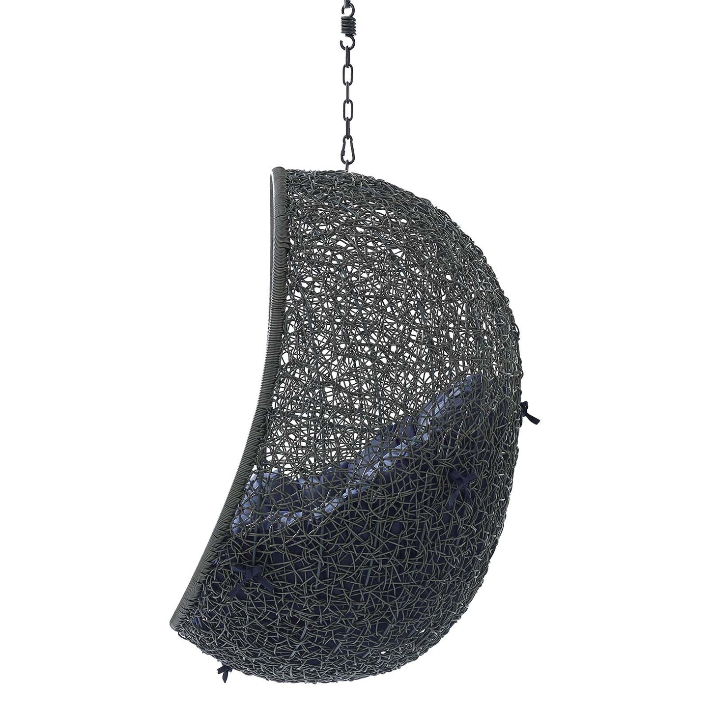 Hide Sunbrella® Fabric Swing Outdoor Patio Lounge Chair Without Stand, Grey Gray Blue Navy, 18243